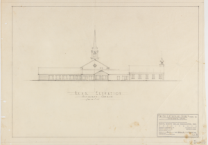Drawing of Faith Lutheran Chruch by the architect Royal Barry Wills, 1965, Historic New England Digital Collections