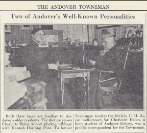 Charlotte Helen Abbott with Hannah Harding Flint Andover Townsman May 7, 1937