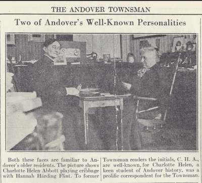 Charlotte Helen Abbott with Hannah Harding Flint Andover Townsman May 7, 1937