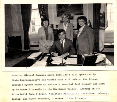 Nancy Jacobson Sue Tucker Ann OBrien Governor Dukakis